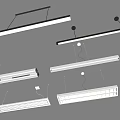Stylish Modern Linear Pendant Lights with Multiple Designs and Hanging Styles 3d model