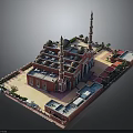 Traditional Islamic Architecture With Red Domes Minarets Courtyard Arches And Greenery