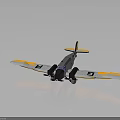 Military Aircraft Weapon With Gray Body Twin Engines And White Yellow Wings Featuring Black Insignia