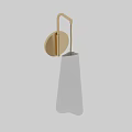 Two Stylish Modern Wall Lamps With Gold Round Base And White Lampshade Design