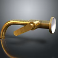 Gold Brass Modern Faucet With Curved Spout Single Handle And Polished Finish Design