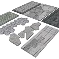 Garden Pathway Stones With Various Shapes Patterns And Textures For Landscaping 3d model