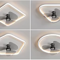 Modern Style Air Conditioner Fan with Surrounding LED Light and Multiple Shapes