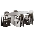 Modern Solid Wood Dining Table And Soft Upholstered Chair Combination For Stylish Home Dining Room