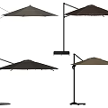 Different Colored Cantilever Outdoor Umbrellas With Standing Base For Patio Use