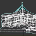 Modern Architectural Design Featuring Unique Roof Structure And Glass Curtain Walls