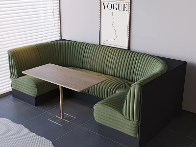 Corner Card Seat Soft Bag Sofa Solid Wood Table 3d model