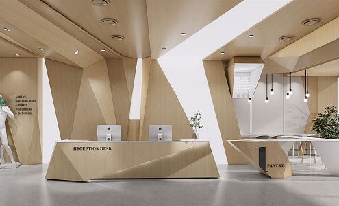 Modern Front Desk 3d model