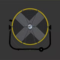 Yellow Air Cooler Fan with Black Stand Wheels and Metal Blades for Powerful Cooling