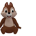 Cute Cartoon Reptile Figure With Brown Body White Belly Sitting Smiling