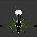 Green Creature With Black Body Red Eyes Long Legs And Elongated Wings