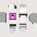 Modern Bathroom Accessories With Wall Mounted Toilet Paper Holders And Tissue Boxes