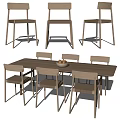 Nordic Dining Table and Chair Combination Dining Table and Chair Combination Dining Chair 3d model