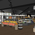 Supermarket Department Store Interior With Fresh Fruit Displays And Organized Product Shelves