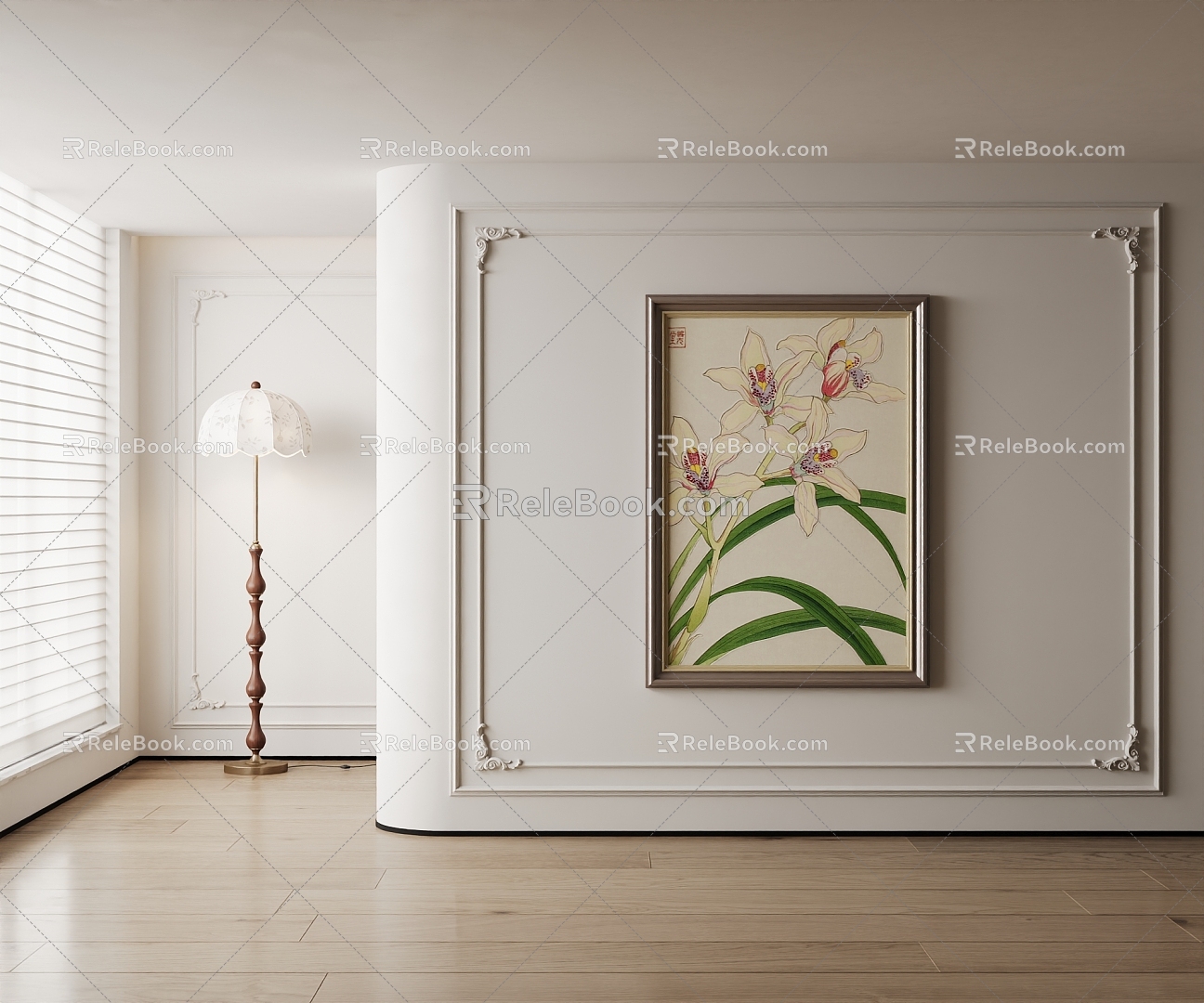 American decorative painting 3d model