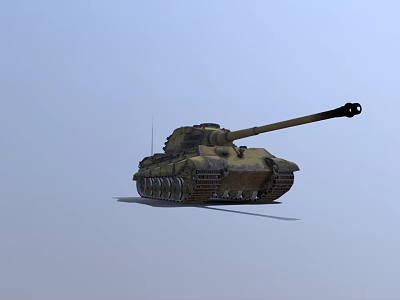 Military Armored Tank With Long Cannon Tracks And Camouflage Design 3d model