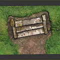 Natural Landscape With Green Grass Stone Slabs And Dirt Path