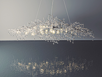 Modern crystal chandelier dry branch crystal chandelier 3d model