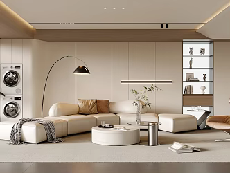 Home Living Room Large Flat Floor 3d model
