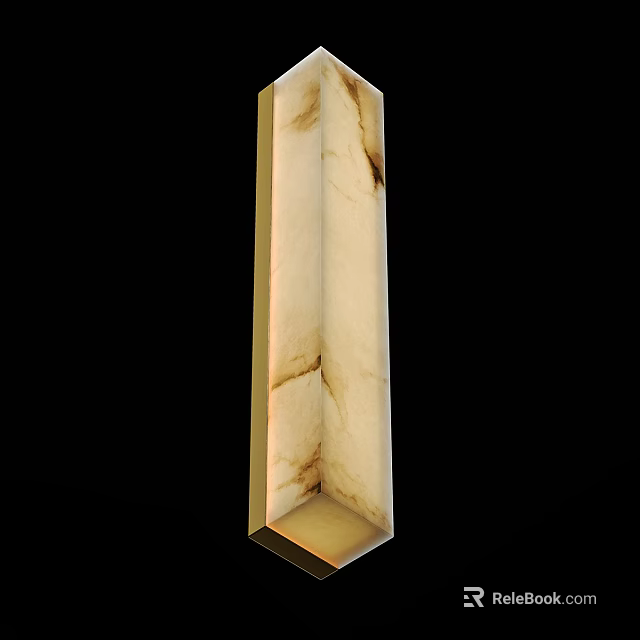 Modern Vertical Marble Wall Lamp With Textured Surface For Interior Decoration 3d model 