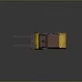 Yellow Industrial Forklift With Red Mast Load Forks Cabin And Wheels