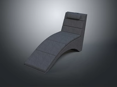 Gray Upholstered Chaise Lounge With Modern Curved Design And Comfortable Backrest 3d model