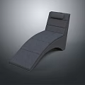 Gray Upholstered Chaise Lounge With Modern Curved Design And Comfortable Backrest