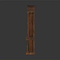 Traditional Wooden Bookcase with Multiple Shelves and Decorative Carved Top Design