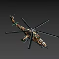 Military Attack Helicopter With Camouflage Paint Rotors And Weapons System