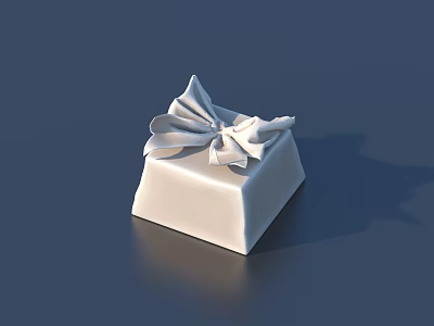 White Gift Box With Decorative Bow As Everyday Household Essential Item 3d model