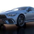 Mercedes AMG Silver Four Door Coupe With Sleek Design Sporty Exterior And Alloy Wheels
