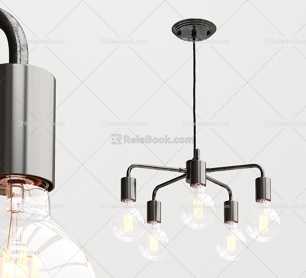 Industrial LOFT chandelier light bulb chandelier 3d model