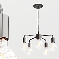 Industrial LOFT chandelier light bulb chandelier 3d model