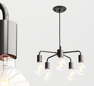 Industrial LOFT chandelier light bulb chandelier 3d model