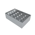 Gray Rectangular Block With Multiple Circular Holes For Practical Use Cases 3d model