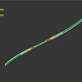 Modern Green Bladed Katana With Ornate Handle And Reflective Surface
