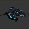 Sci Fi Warrior Character With Futuristic Armor Glowing Blue Accents And Spear Weapon