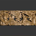 Decorative Golden Circular Household Item With Intricate Animal And Scroll Carvings For Home Decoration