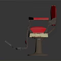 Red Recliner Chair With Black Armrests Footrest And Metal Base Design