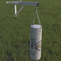 Durable White Boxing Punching Bag With Metal Chain Hanging For Training On Marble Floor