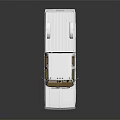 White Double Cab Pickup Truck With Cargo Bed And Front Grille Design