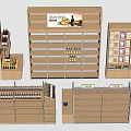 Wooden Display Shelves With Multi Tiered Design For Retail Store Merchandise