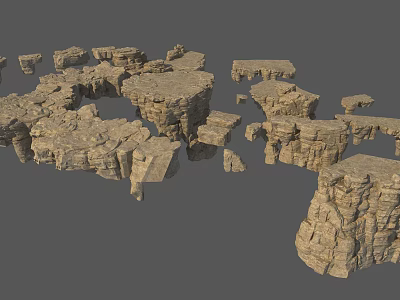 Natural Stone And Wood Materials With Various Shapes For Decorative Projects 3d model