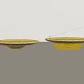 Two White Ceramic Dishes With Black Bases On Light Surface Minimalist Design