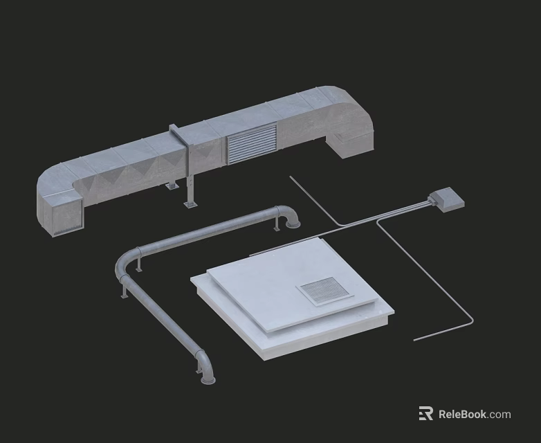 Detailed Swing Door Exploded View With Frame Hinges And Installation Components 3d model 