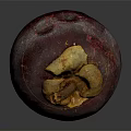 Fresh Ripe Mangosteen Fruit With Purple Red Skin And Petal Like Calyx