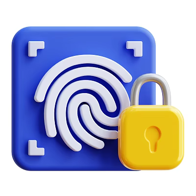 Decorative Ornament Set With Fingerprint Design And Yellow Lock For Home Decor 3d model