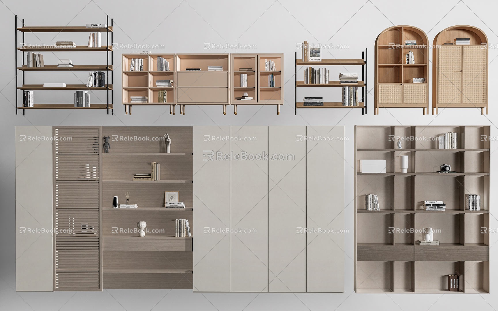 Bookshelf Bookcase Storage Rack Decorative Rack Exhibition Rack 3d model