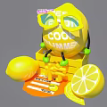 Vibrant Lemon Themed Photo Spot With Cartoon Character Sunglasses And Cool Summer Vibe