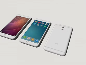 modern mobile phone red rice mobile phone 3d model